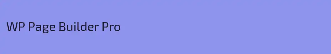 WP Page Builder Pro
